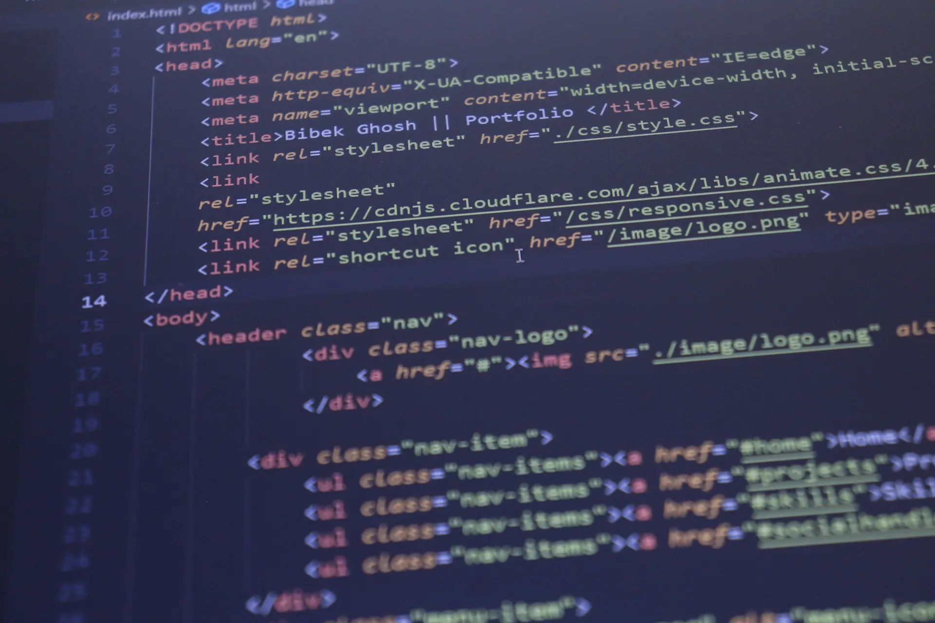 Code on laptop